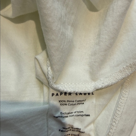 Paper Label Classic White pima Cotton Long Sleeve Shirt Size Large - Picture 6 of 6